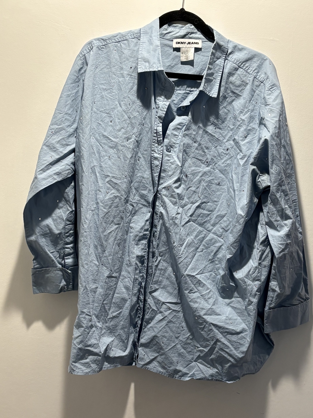 Dkny Light Blue Casual Button-Down Shirt